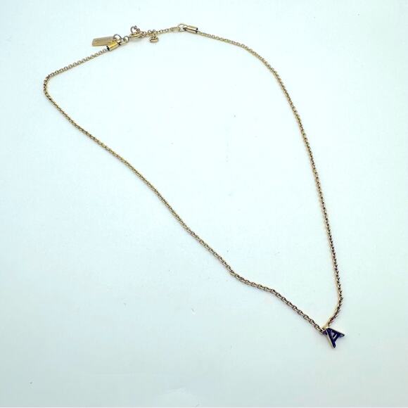 Kate Spade Necklace Initial A Monogram Chain Saturday Designer Gold tone Casual - Picture 8 of 8